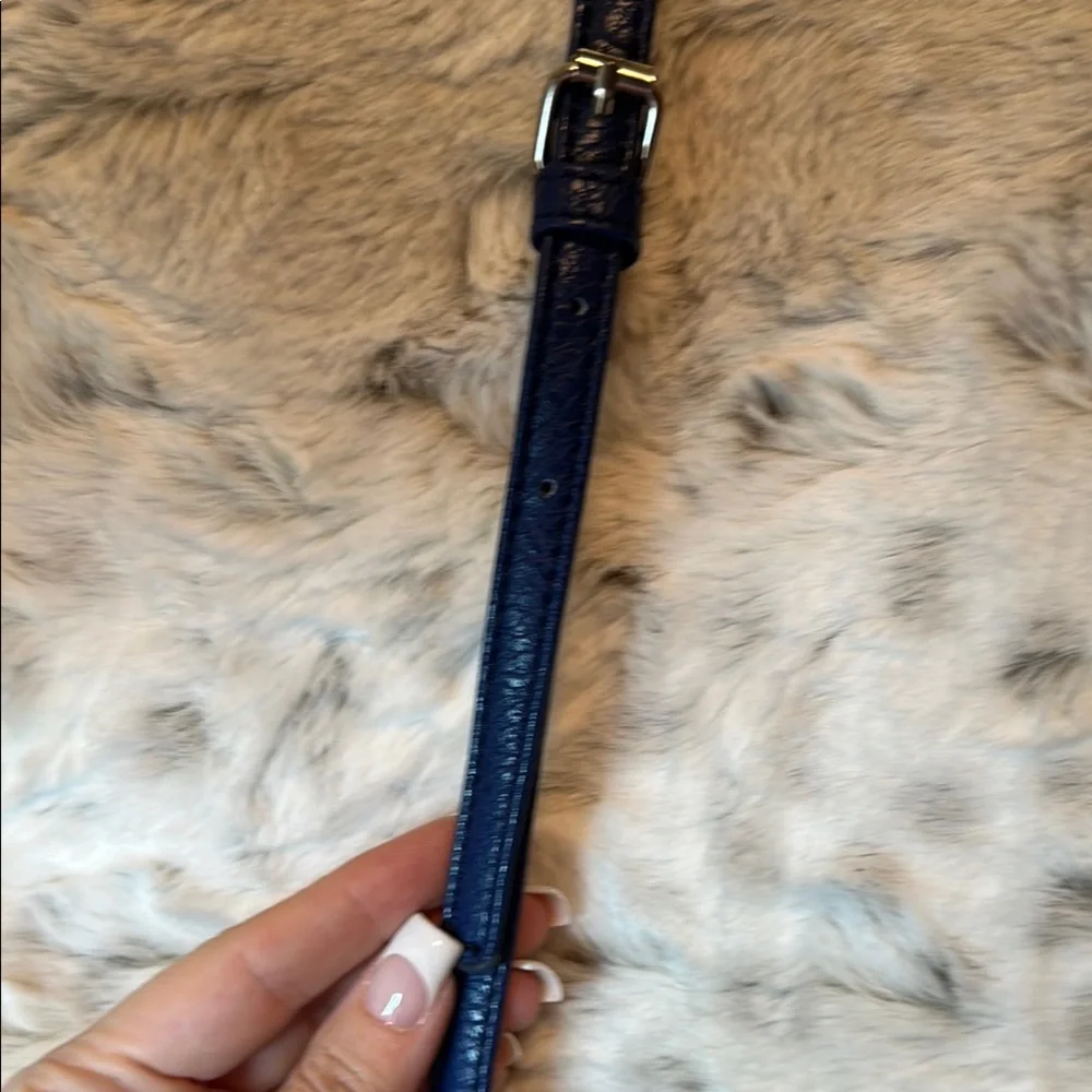 Kenneth Cole Reaction Blue Crossbody Bag with Chain Accent